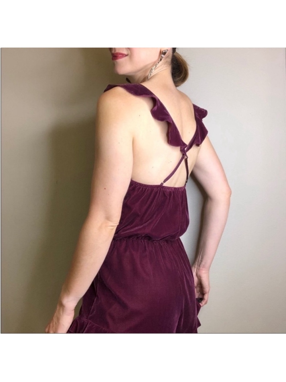 Victoria’s Secret Velvet Romper in Burgundy. Small. NWT. - Picture 9 of 13